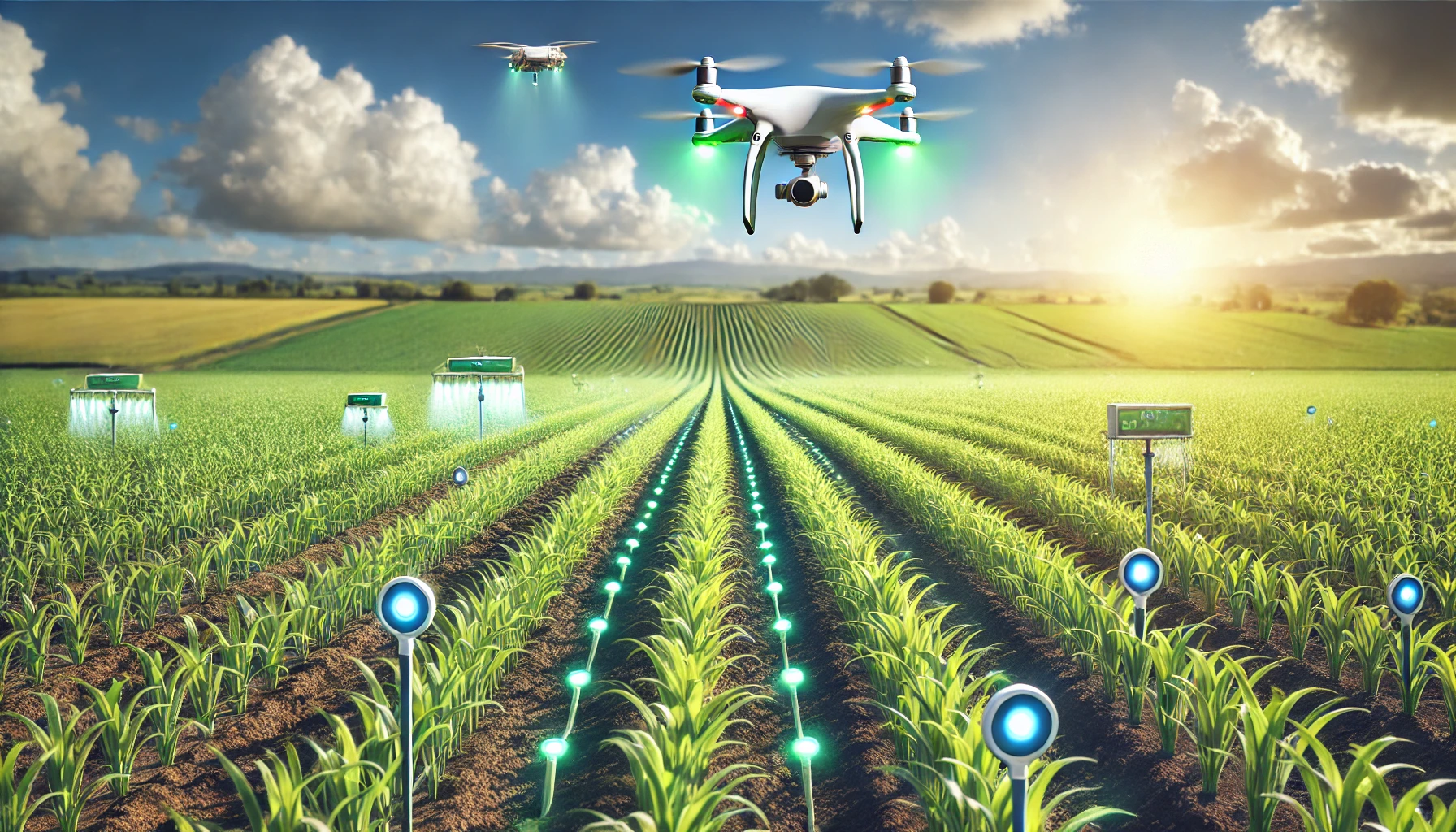 An agricultural field utilizing precision agriculture and LBS.